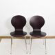 Set of 4 "ant" chairs, vintage, Diego model. Stackable, dark burgundy color.