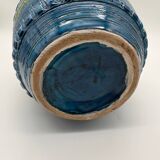 Aldo Londi vase, Rimini Blue, blue-green glazed ceramic, Bitossi, 1960