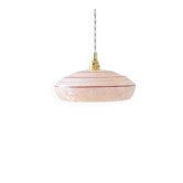 Clichy pink glass pendant with a rim