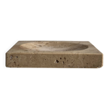 Travertine soap dish / pocket emptier, Italy 1970