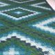 Scandinavian patterned carpeting Rya of EGE Taepper lozenges in the 60s Denmark 165 x 95 cm