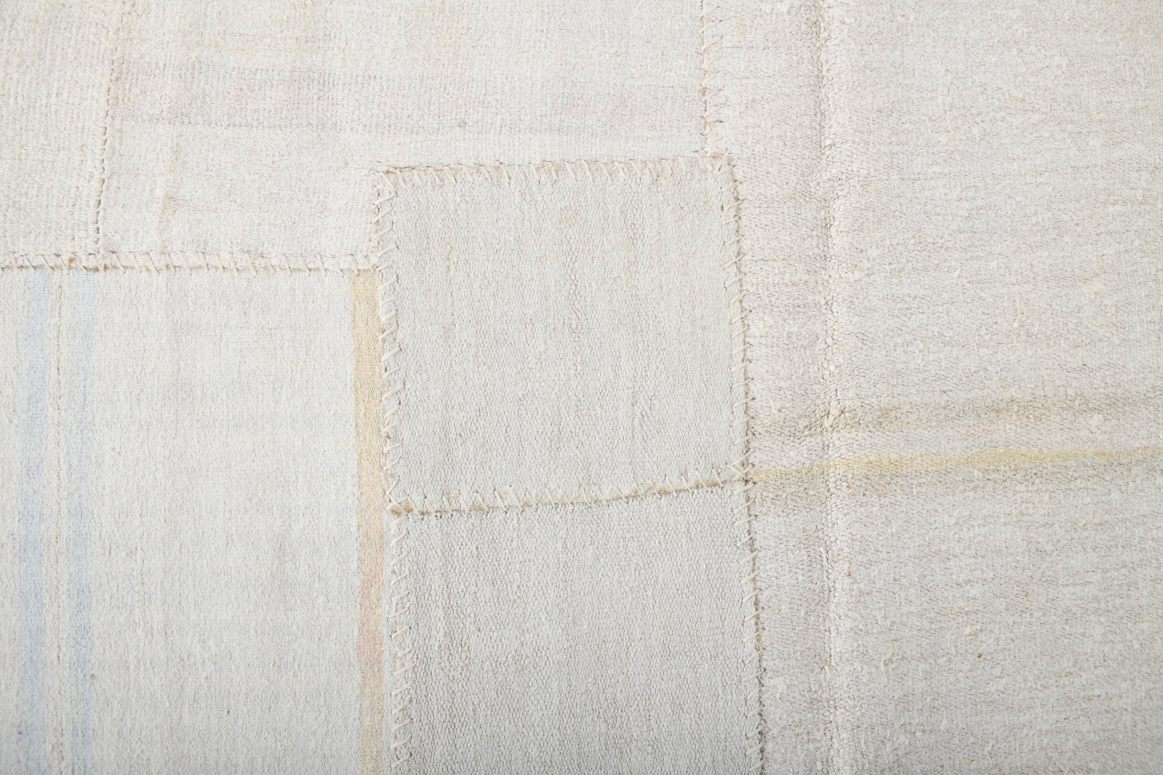Off-White Oversize Vintage Kilim Rug For Designer, 238x302 Cm