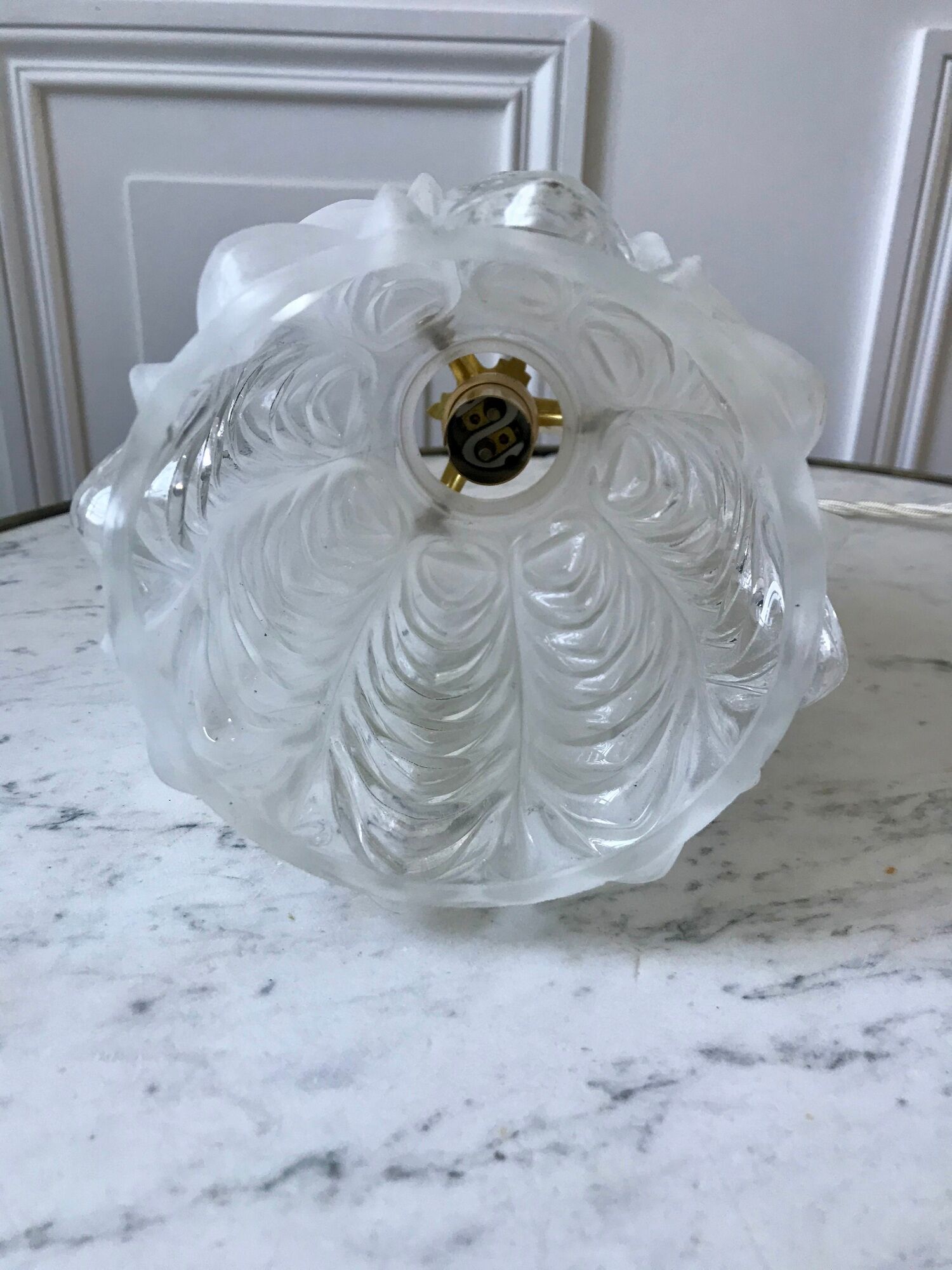 Art Deco frosted glass pendant lamp 30s