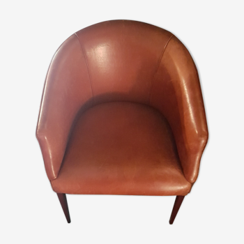 Club armchair brand ' Flamant ' leather dress
