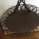 Vintage sun mirror in 60s rattan with rattan fastener 57x40cm