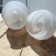 Pair of lamp in pale pink glass of clichy