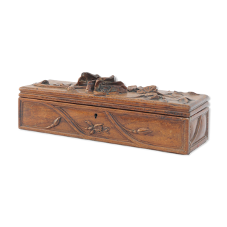 Carved wooden box