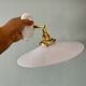 Applique abat-jour vintage en opaline blanche