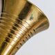 Solid brass Midcentury vase in trumpet shape with twisted details.