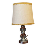 Pied de lampe en verre et inox, 1950