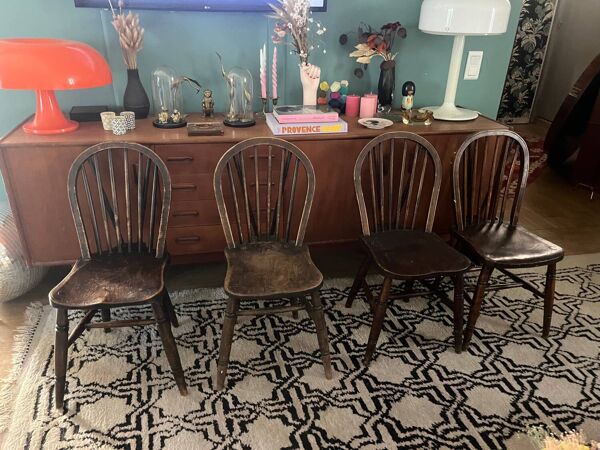 Série de 4 chaises Windsor