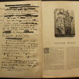 Victor HUGO Photoglyptie 24x19 Photo BERTALL Contemporary Gallery 1876 + text