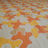 Sheet 2 people puzzle orange seventies 70s vintage