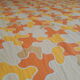 Sheet 2 people puzzle orange seventies 70s vintage