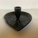 Black metal leaf candle holder