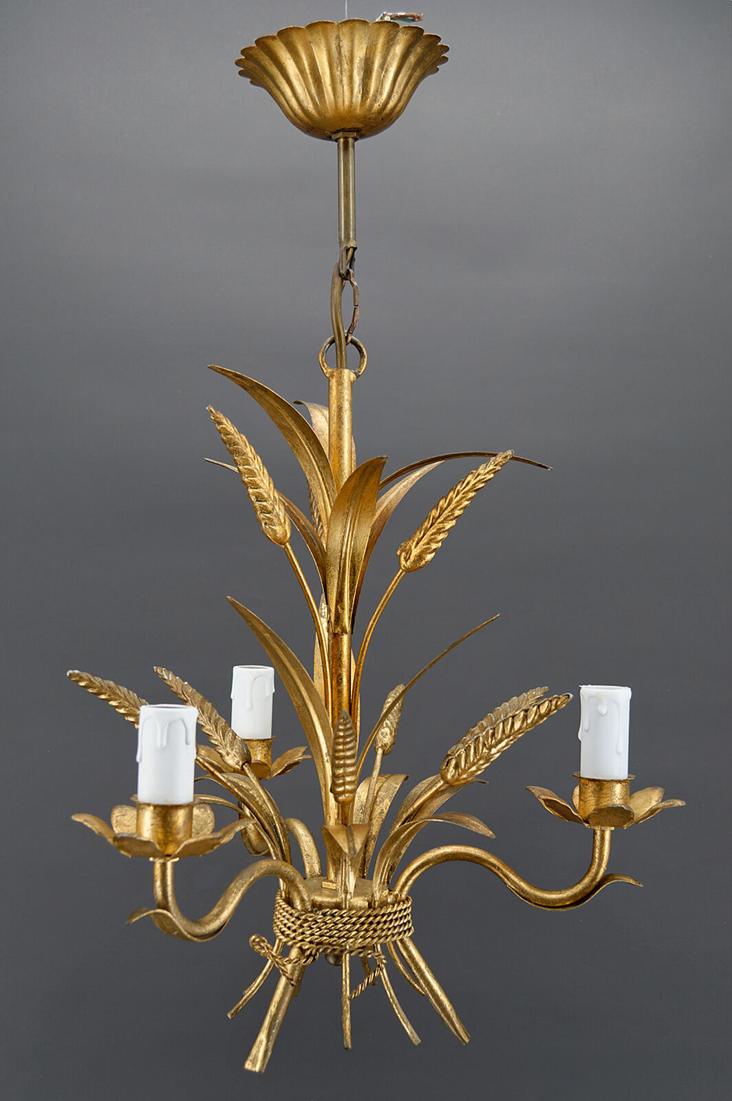 Golden suspension on ears of wheat, circa 1960