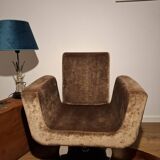Artisan-Restored Mid-Century Armchair in Golden Mustard Velvet | Bruno Gonç
