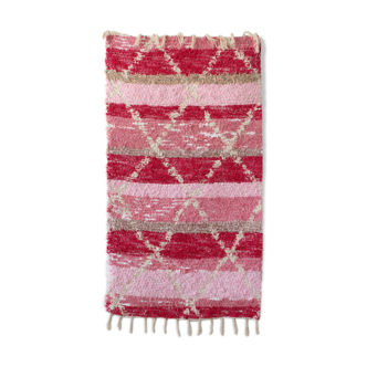 Handmade handmade carpet - Pink - 65 x 120 cm