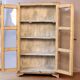 Antique display cabinet in bleached cream teak from Burma.