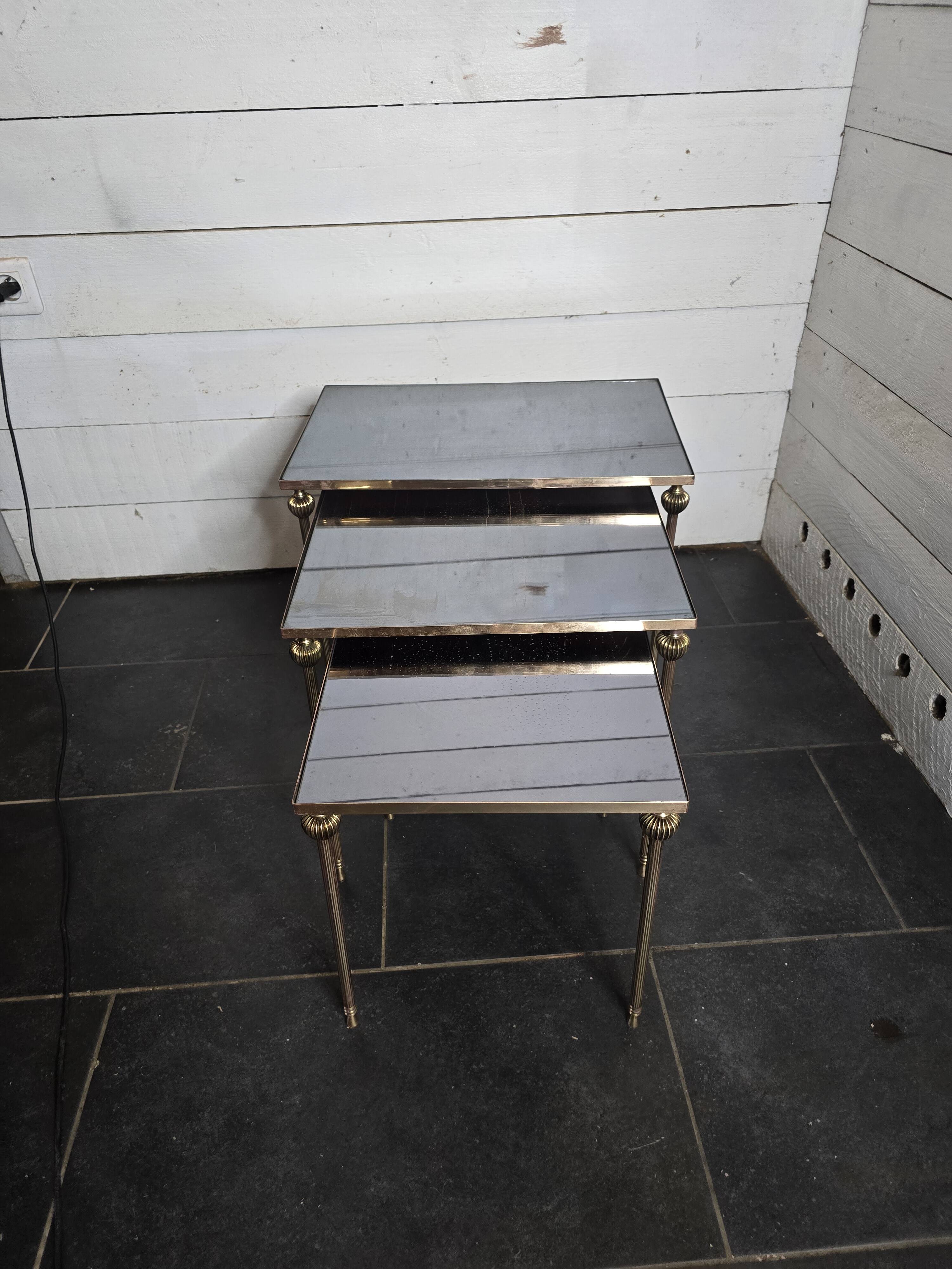 Vintage brass nesting table from the 60s