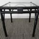 Side table in rattan bamboo and glass 70s