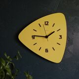 Formica vintage asymmetrical silent wall clock "Yellow Star"