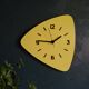 Formica vintage asymmetrical silent wall clock "Yellow Star"