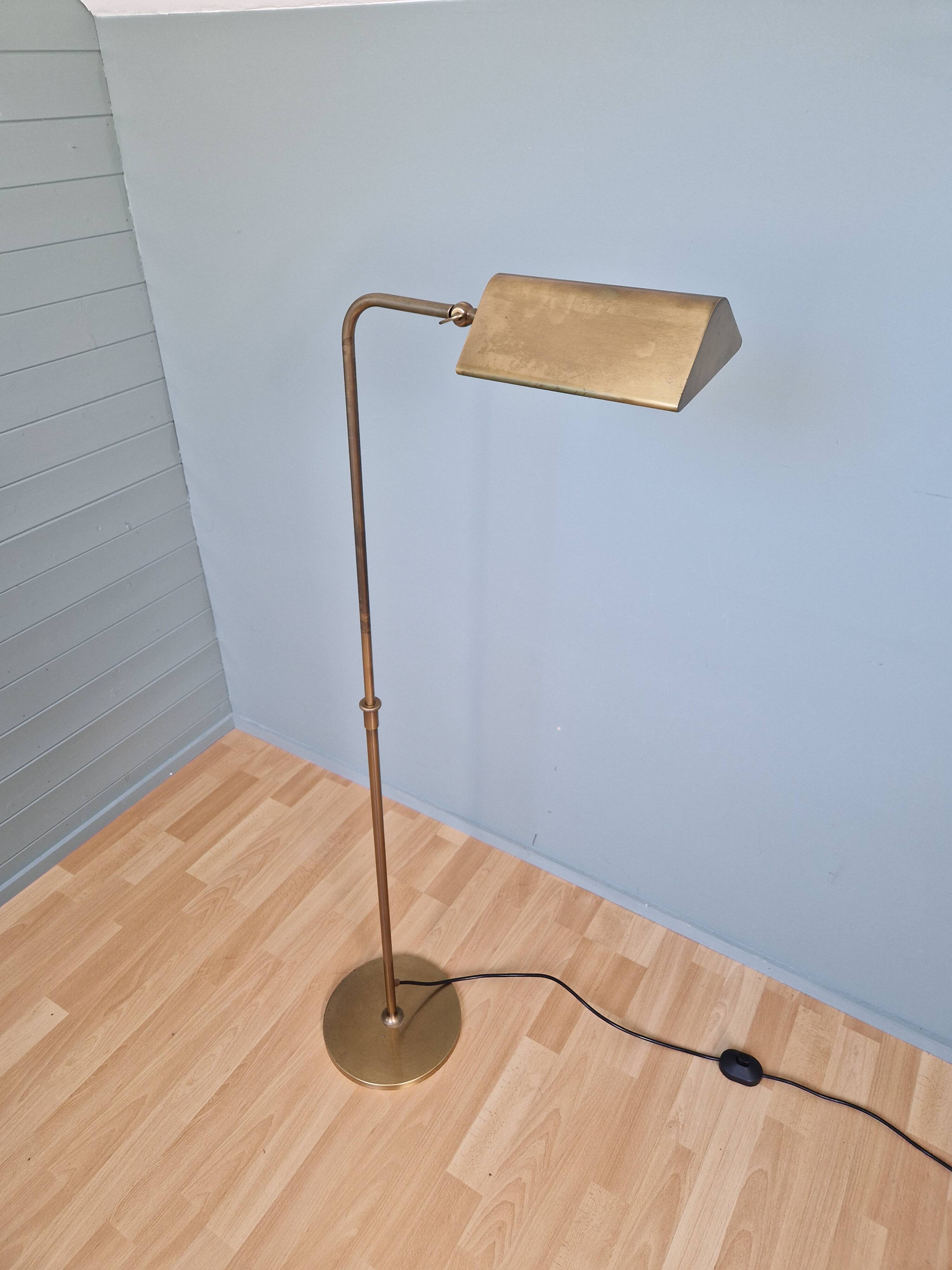 Brass floor lamp, Florian Schulz, Reiminterline, 1970
