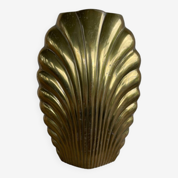 Vase "shell" in metal by macr, made in italy, 1960s
