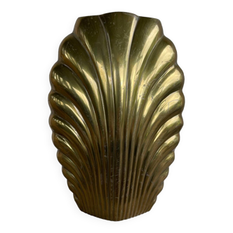Vase "shell" in metal by macr, made in italy, 1960s