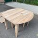 Renovated square extendable dining table in raw solid cherry wood, Louis XVI style.