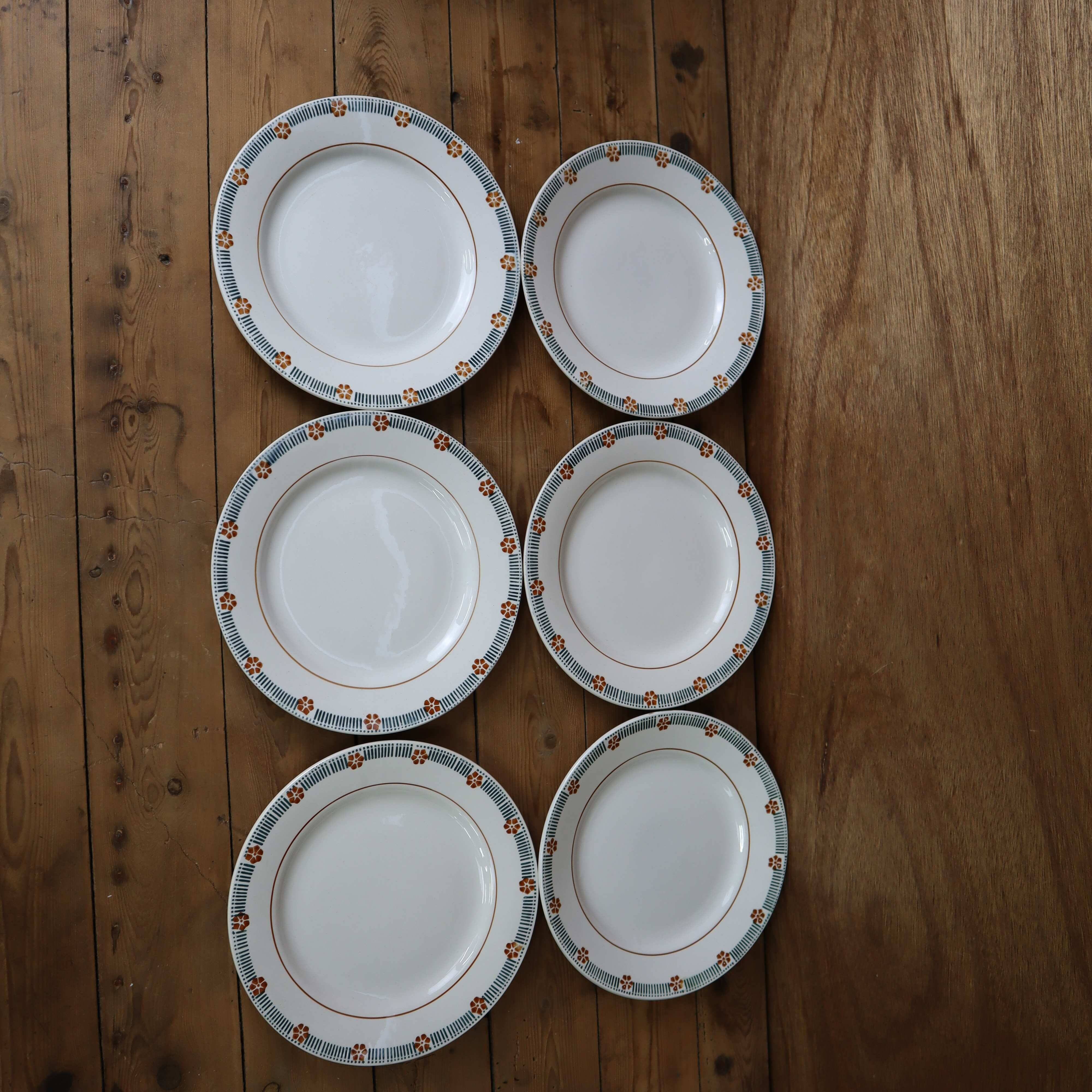 Set of 6 St Amand Céranor flat plates Parame model