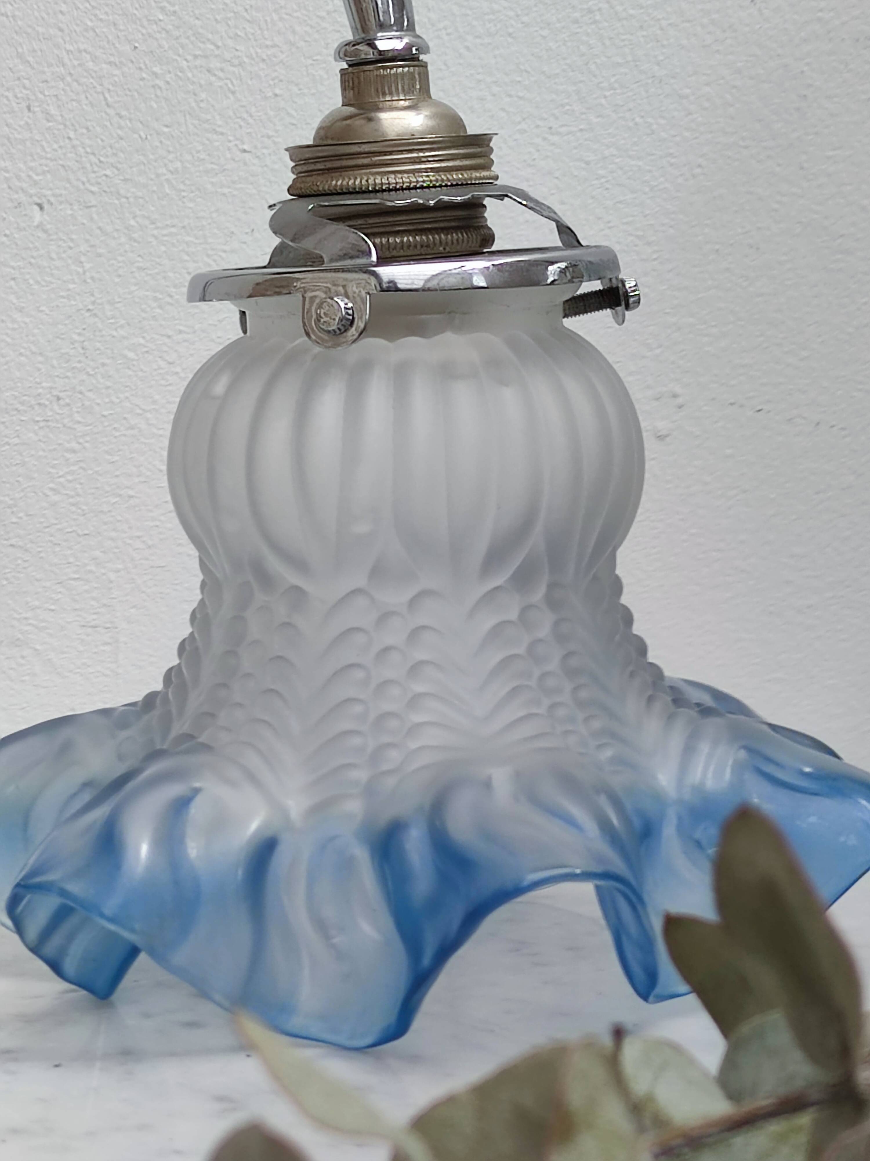 2 blue swan collar sconces