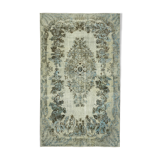 Hand-knotted vintage turkish 1980s 176 cm x 284 cm blue rug