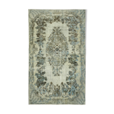 Hand-knotted vintage turkish 1980s 176 cm x 284 cm blue rug