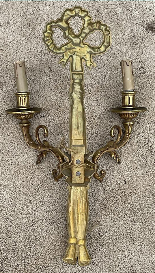Paire d'appliques en bronze doré