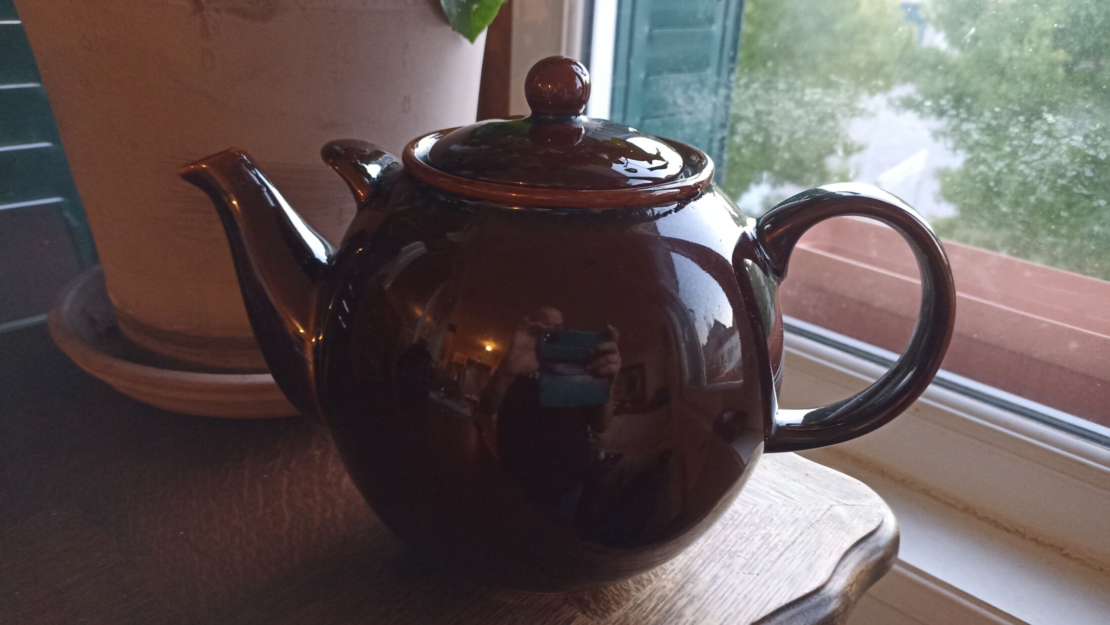 Vintage ceramic ball teapot