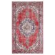 Vintage Turkish Oushak Handmade Wool Cotton Red Area Rug 124x209