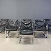 Set of 6 Rudolf Glatzel armchairs for Knoll Art Collection, 1980s