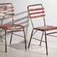 Antique red and white patio chairs (circa 1920). Set of 4 pieces