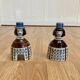A PAIR OF CANDLEHOLDERS SIGNED "SCANDINAVIAN DESIGN" 1950.
