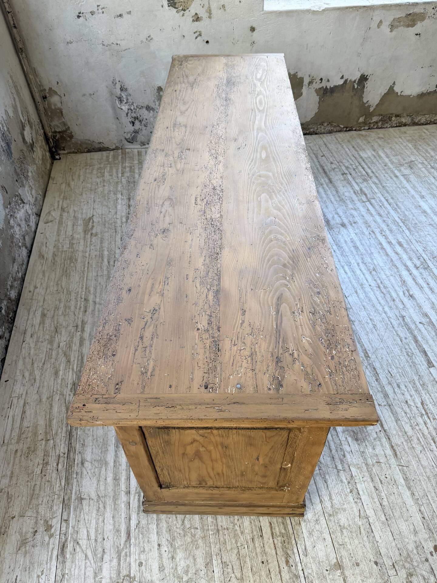 Comptoir de commerce 1950 bois pin 211cm