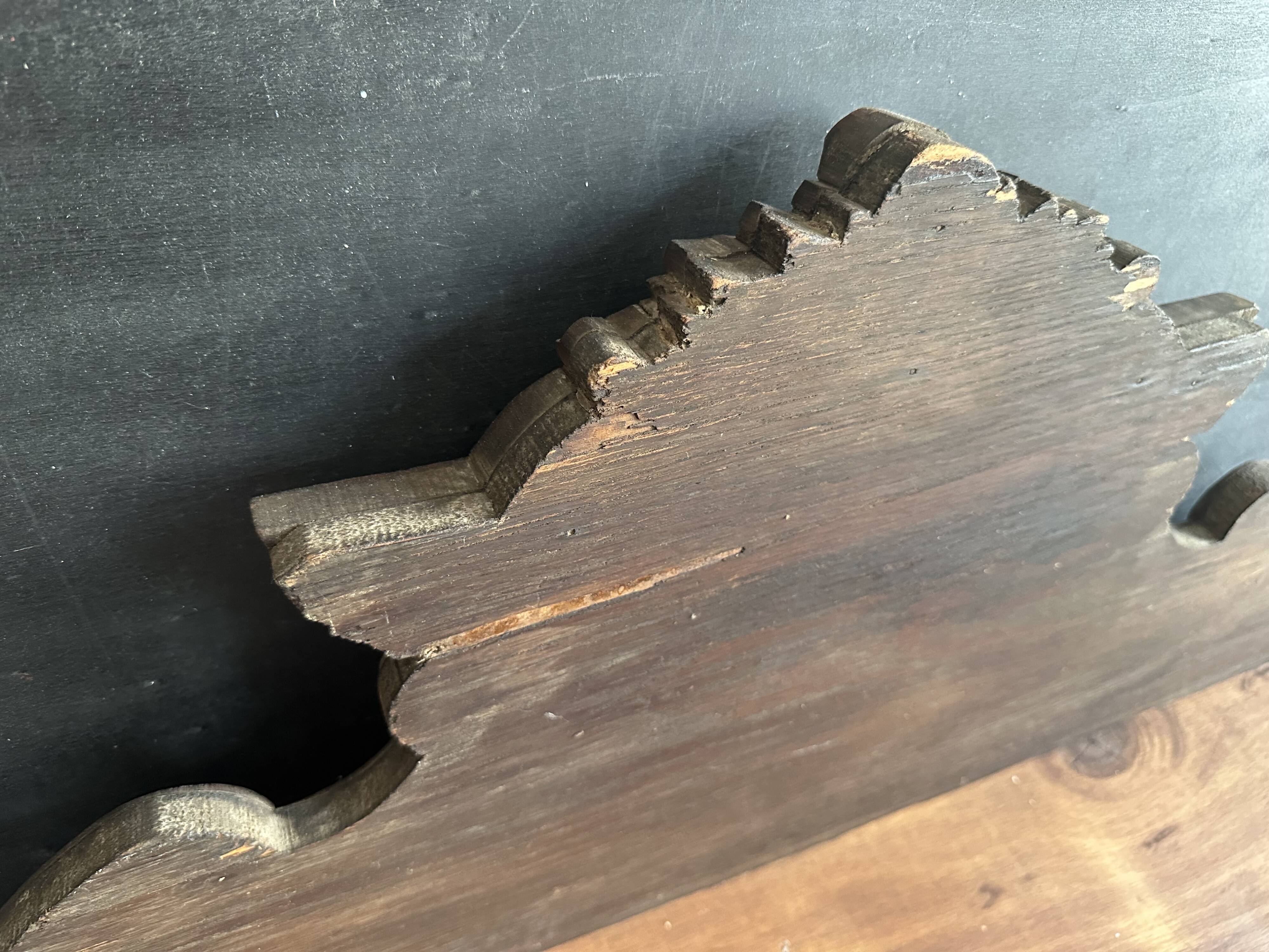 Large ancient carved wooden pediment, early 20th century