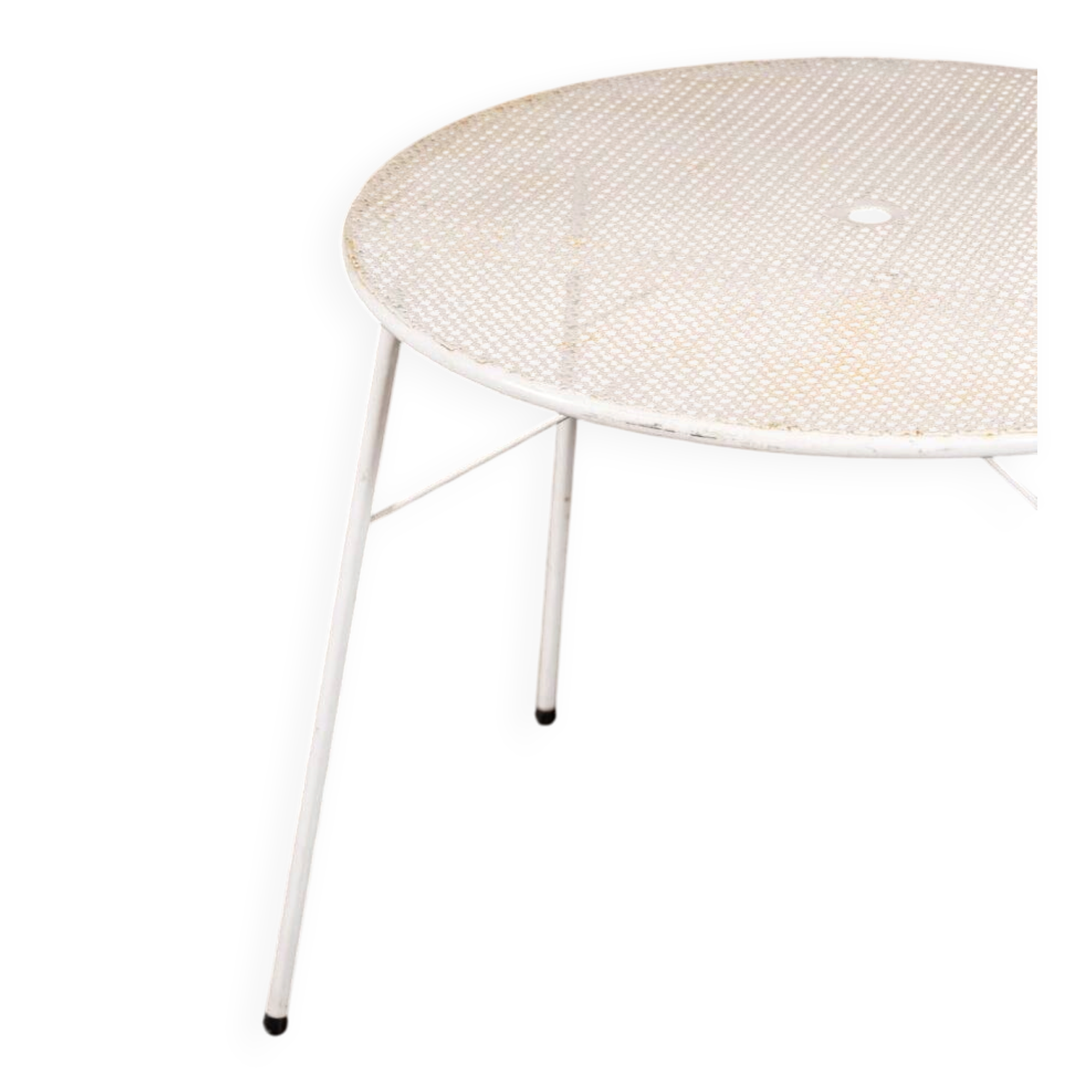 Perforated metal garden table