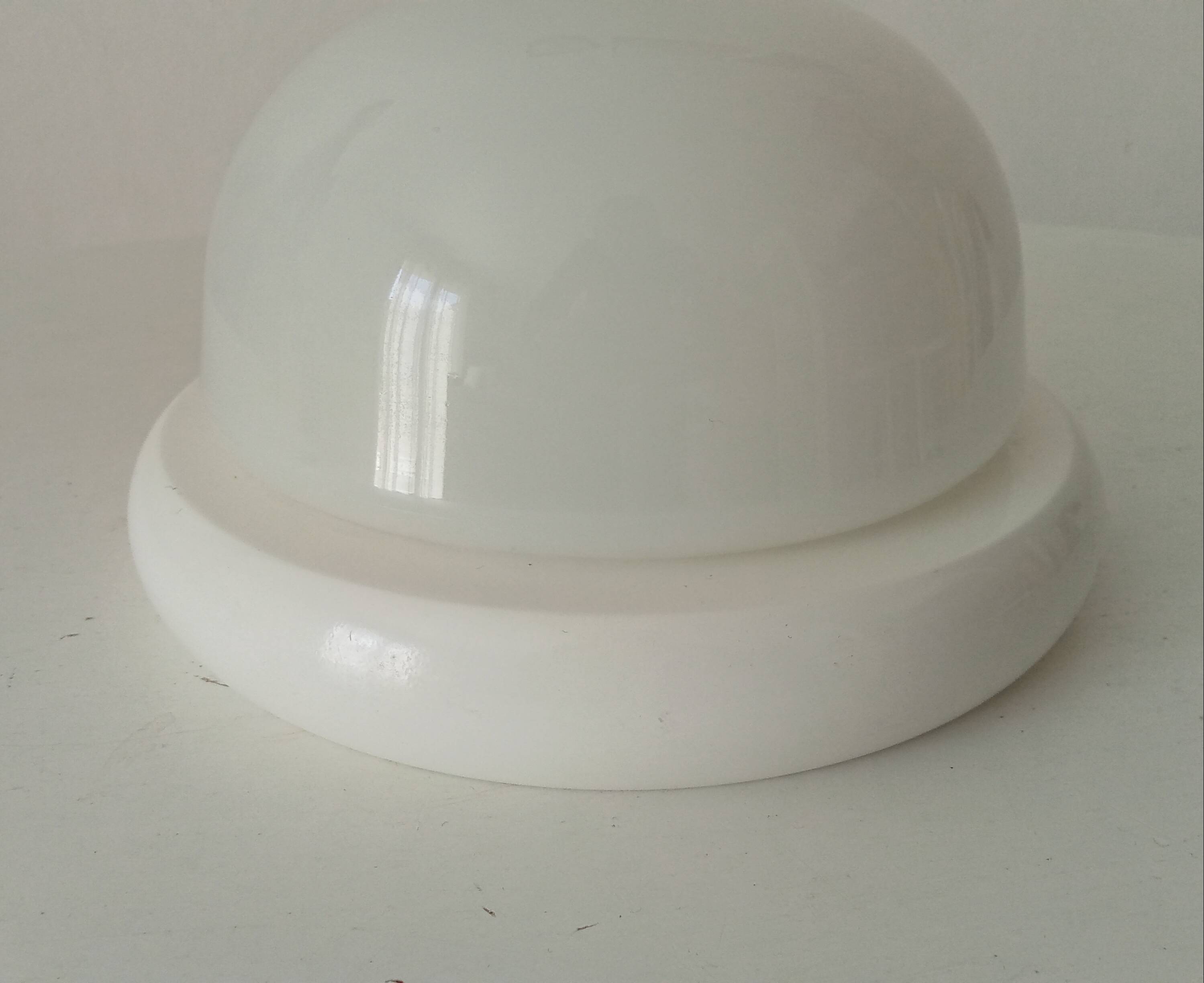 Vintage wall lamp in opaline and lacquered wood