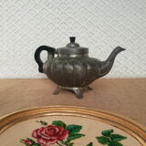 Antique Sheffield Broadhead Stamped Pewter Teapot Vintage