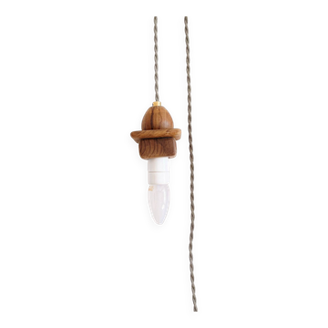 Lampe baladeuse en bois câble vert