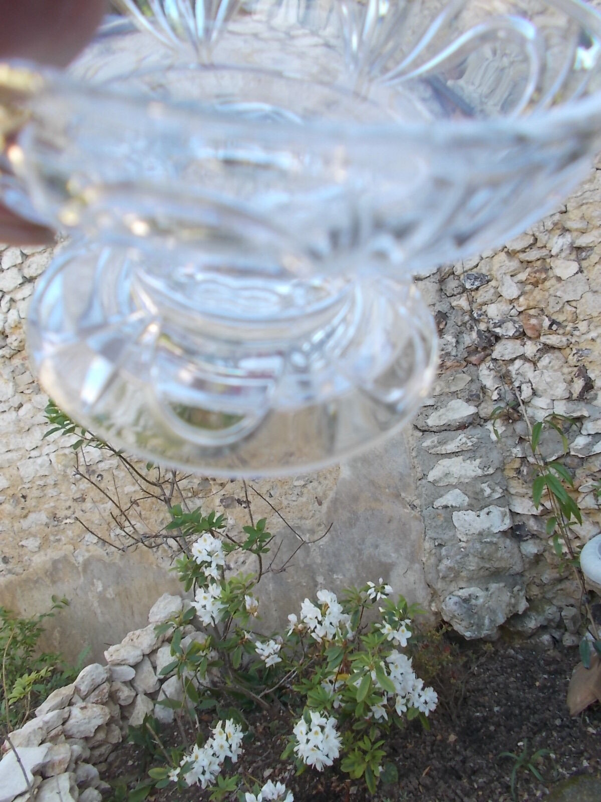 Pair of glass candlesticks