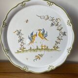 Plat, compotier de Moustiers à décor d'oiseaux
