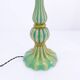 Murano turquoise lamp and pink silk lampshade 1940